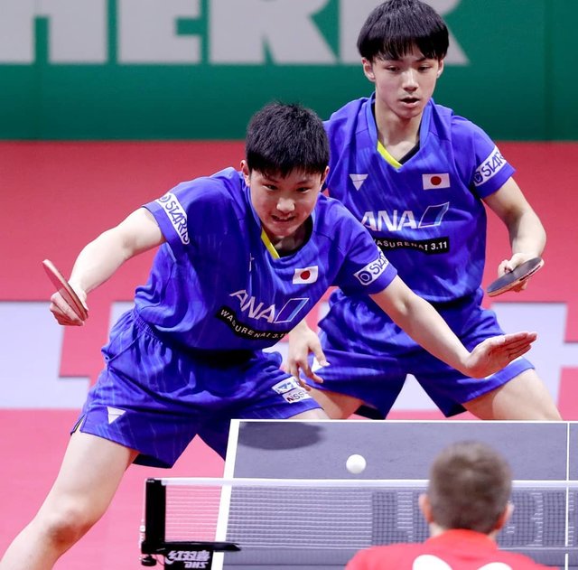 スポニチ写真部公式インスタグラム 工事中 on Instagram: “〈世界卓球・男子ダブルス1回戦〉大会2日目から日本勢が登場。張本・木造組、森薗・大島組は2回戦に勝ち進んだ（撮影・吉田　剛）#卓球 #tabletennis #世界卓球 #ittfworlds2019 #張本智和 #木造勇人 #森薗政崇 #大島祐哉” (125303)